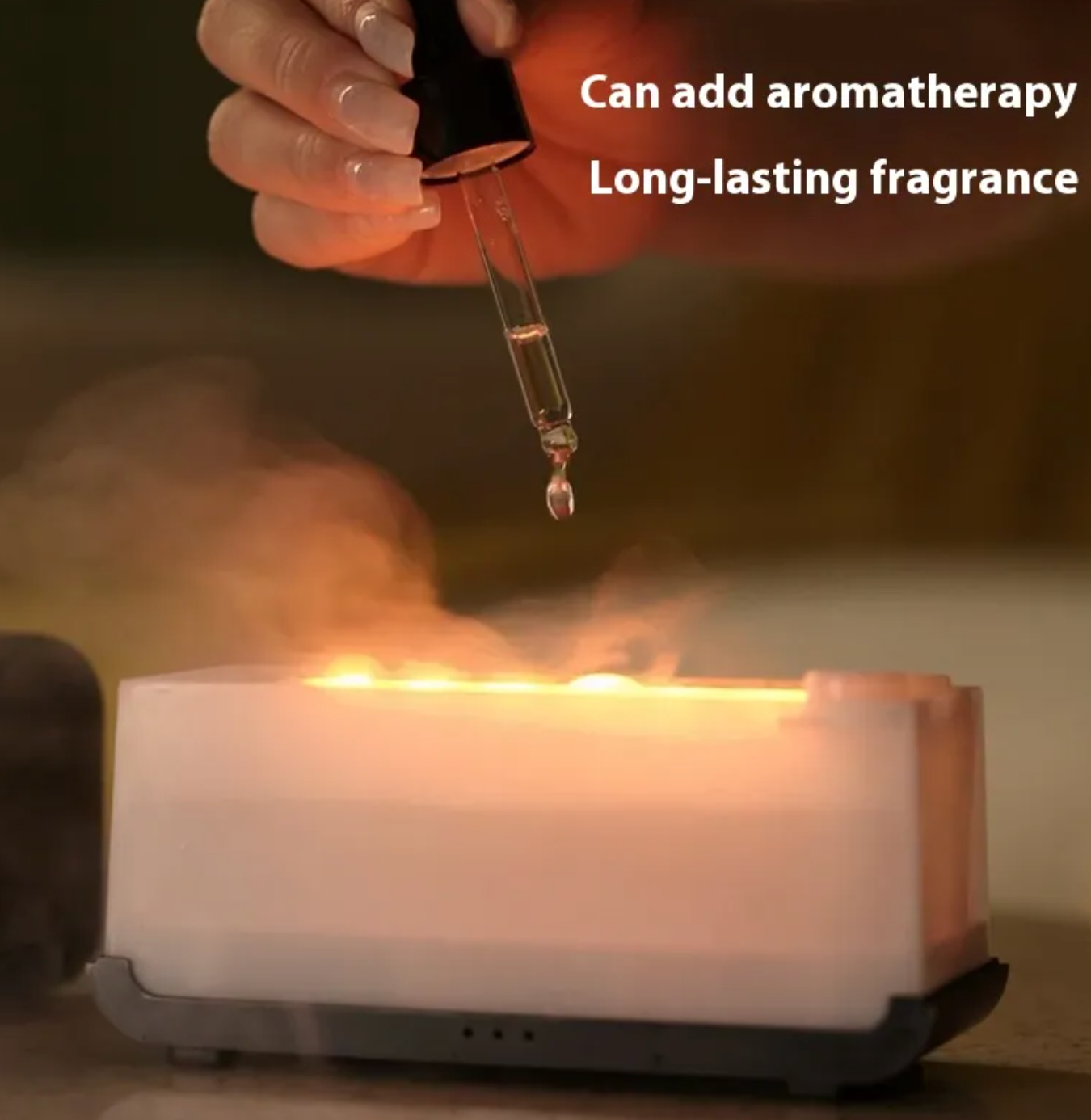 Flame Effect Aromatherapy Humidifier – USB, Silent, Auto Shut-Off